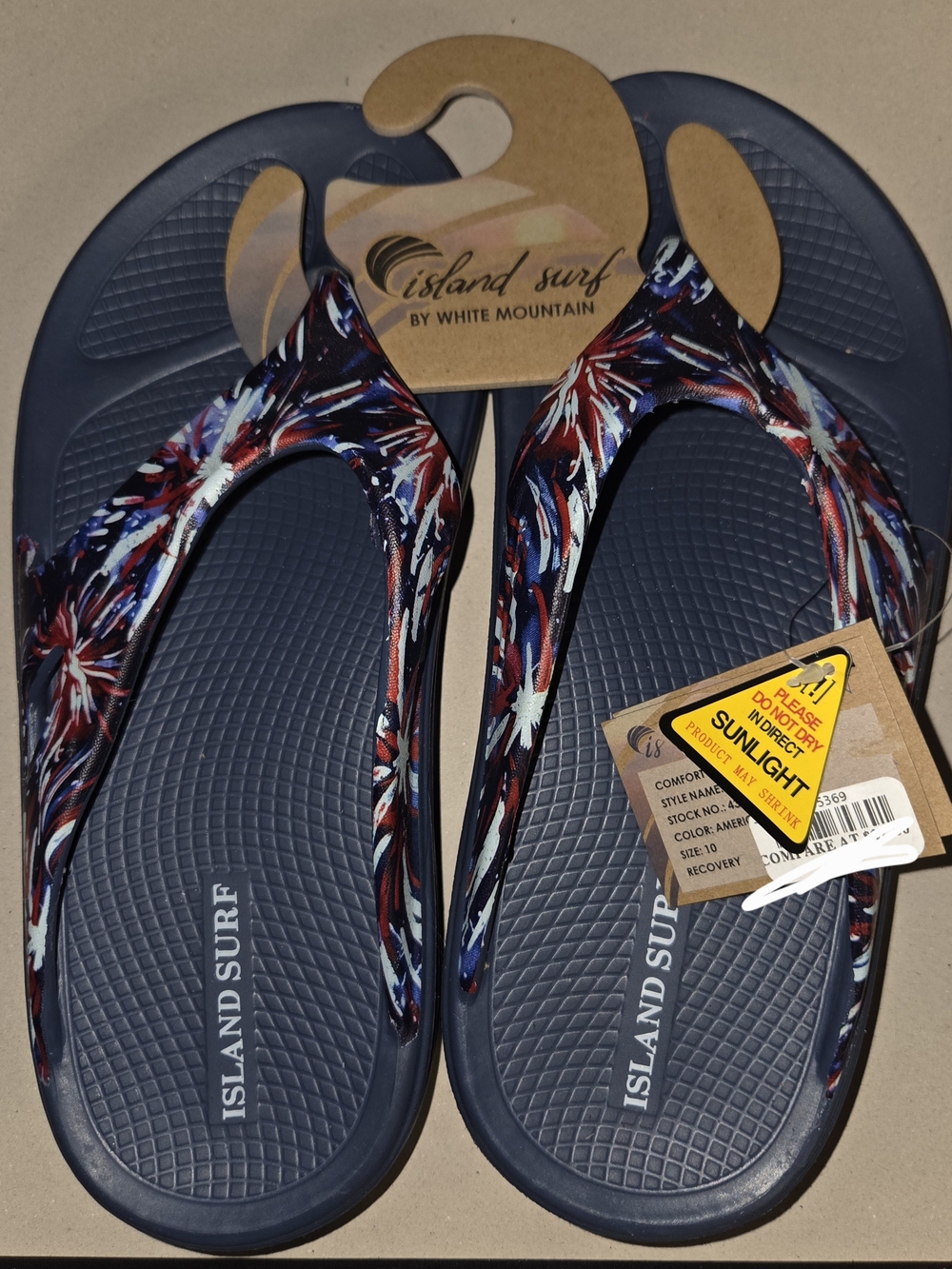 Island Surf Women's Printed Flip Flops US 10 NWT